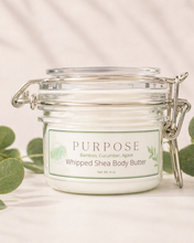 Load image into Gallery viewer, Purpose Whipped Shea Body Butter*Eucalyptus Tea,Cucumber,Agave